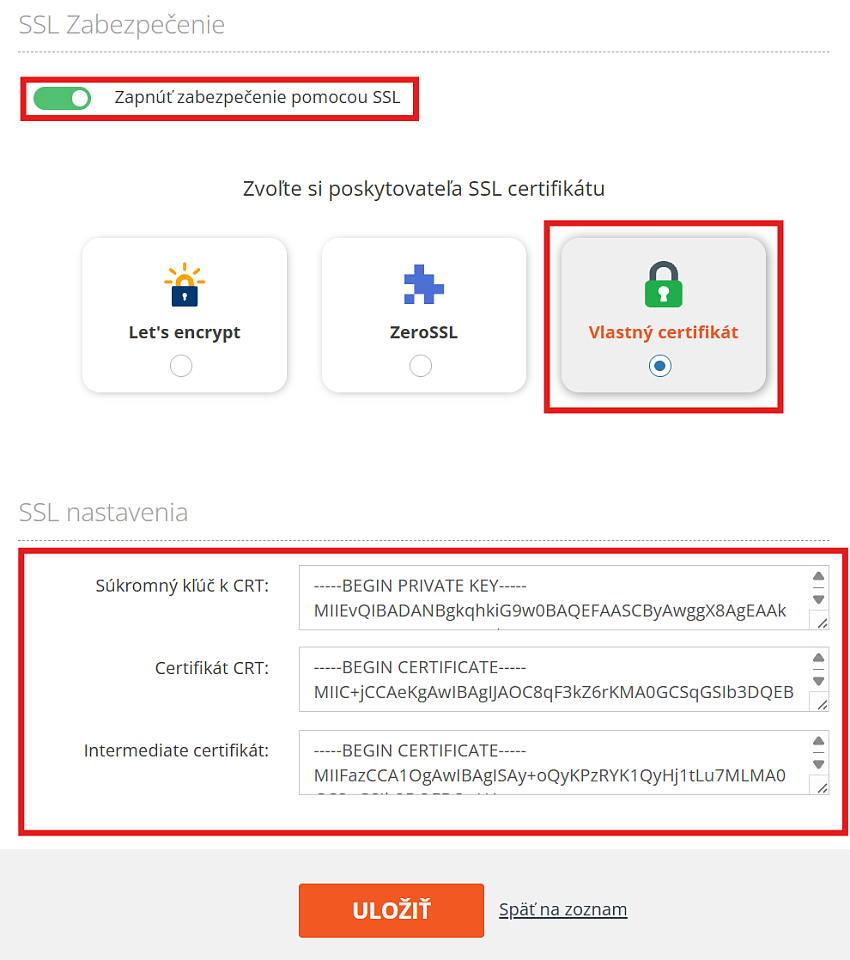 SSL certifikát od iných certifikačných autorít